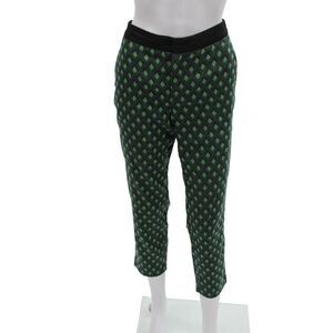 Zara Woman Women Ankle Cropped Black Argyle Aztec Pants Size S